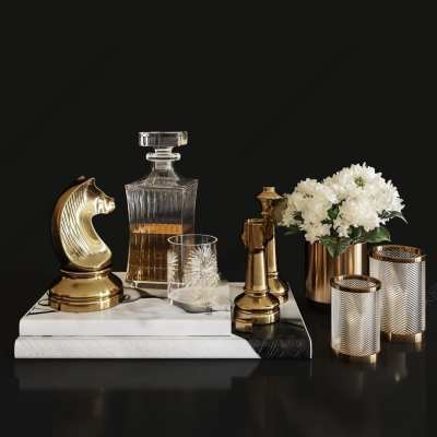 现代风格摆件组合3D模型下载